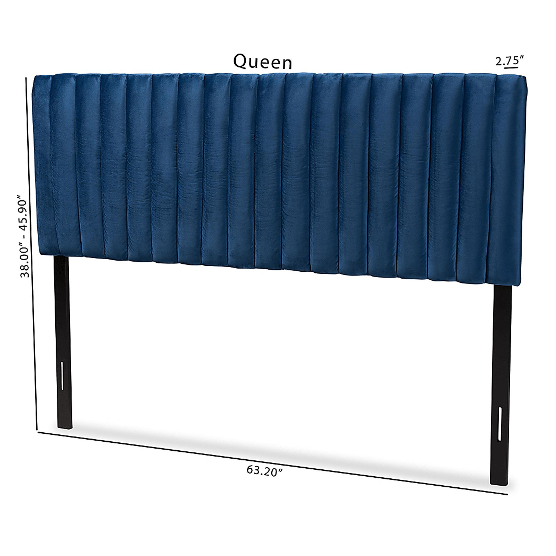 Bunchberry Navy Queen Upholstered Headboard - Image 6