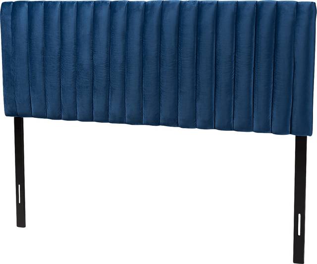 Bunchberry Navy Queen Upholstered Headboard - Thumbnail - Image 1