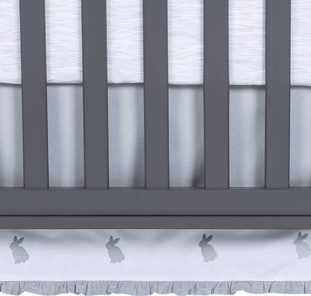 Bunnyville Gray 3 Pc Baby Bedding Set - Thumbnail - Image 7