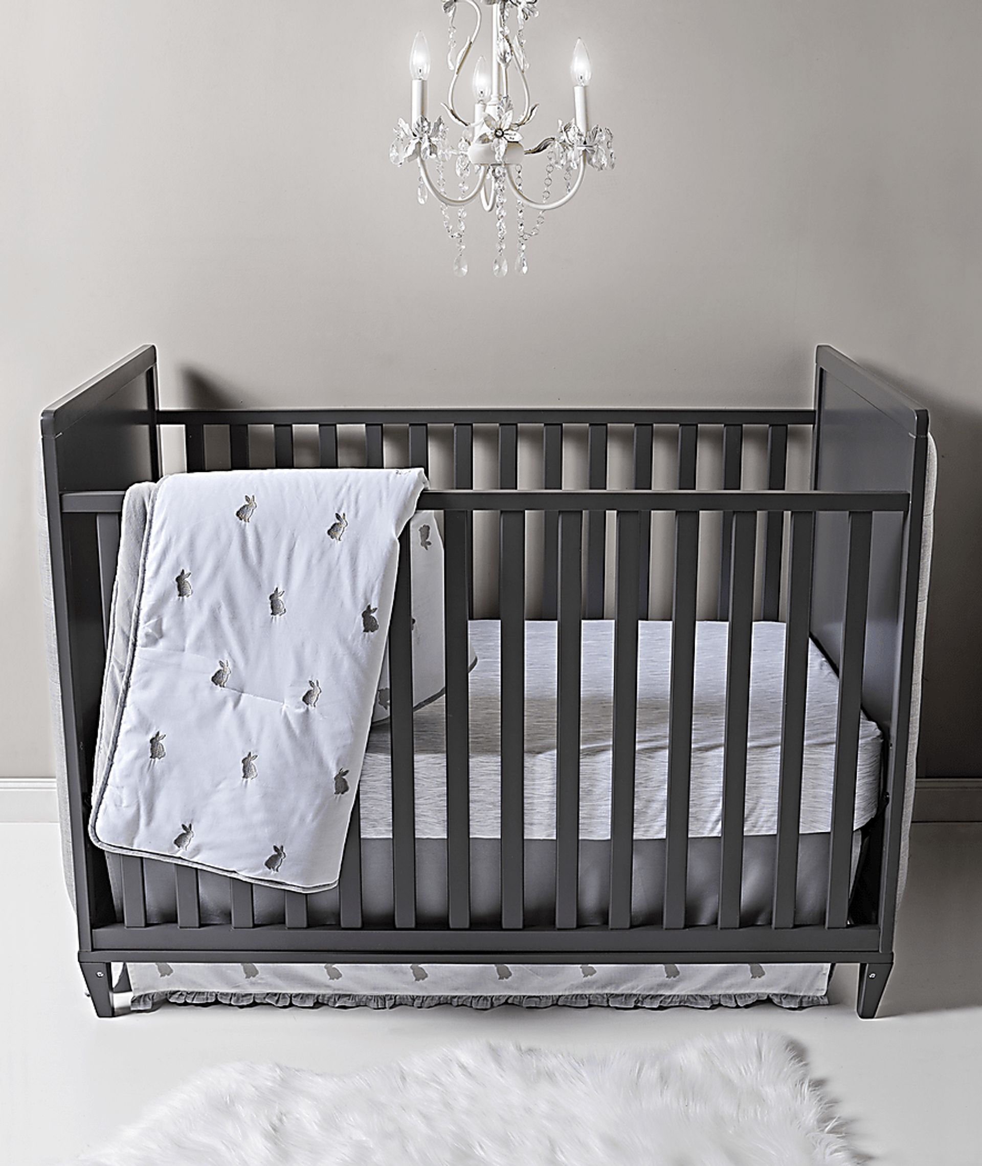 Bunnyville Gray 3 Pc Baby Bedding Set - Image 8