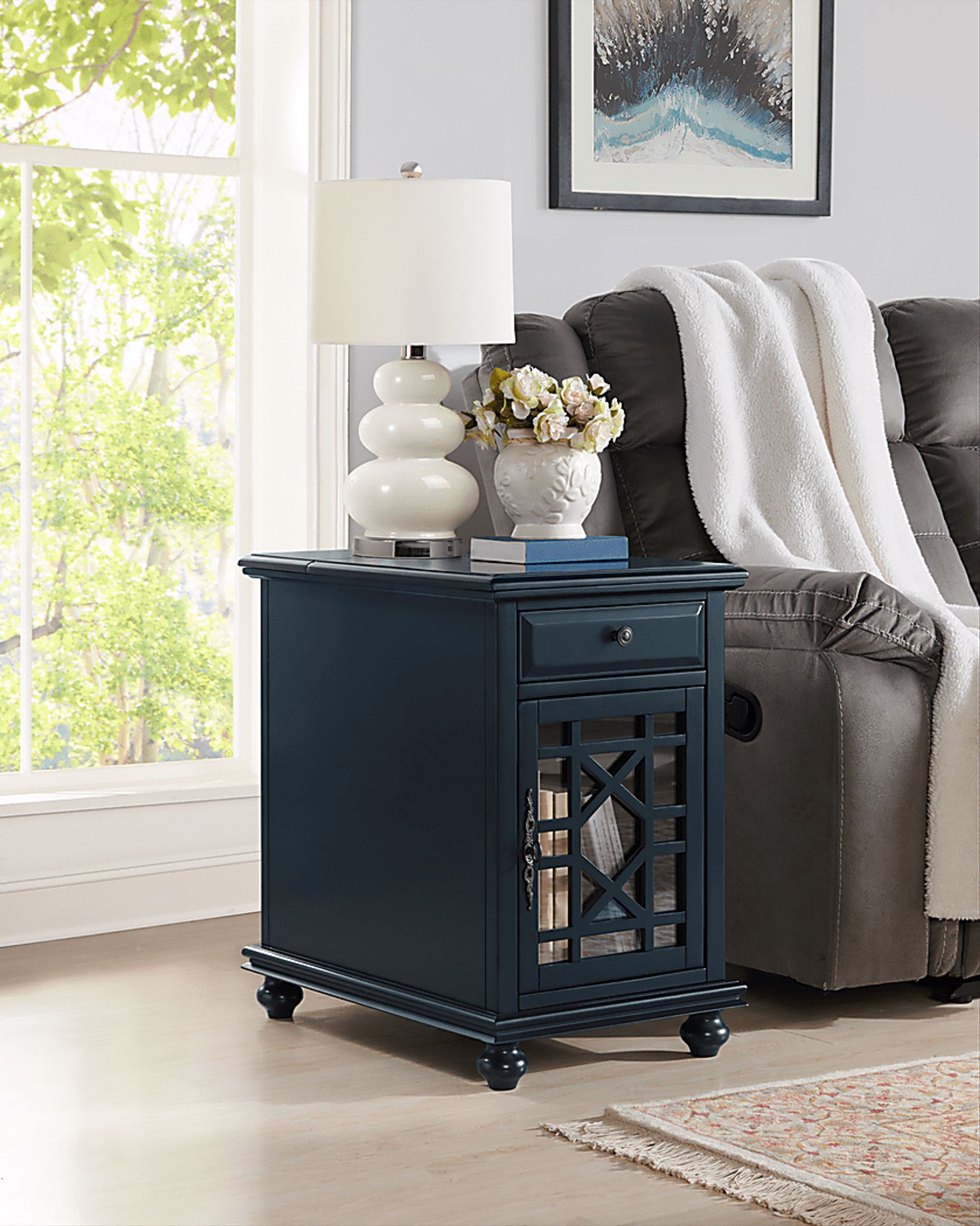 Bunyard Navy Blue Chairside Table - Image 10