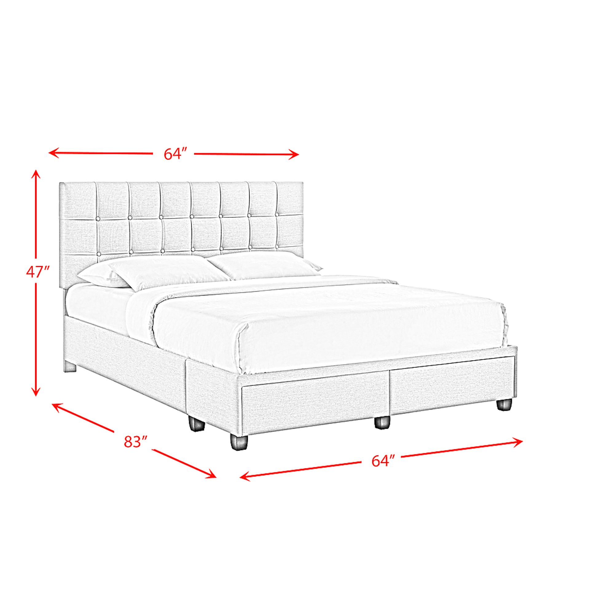 Burchell White Queen Platform Storage Bed - Image 11