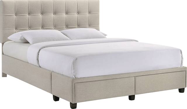 Burchell White Queen Platform Storage Bed - Thumbnail - Image 1