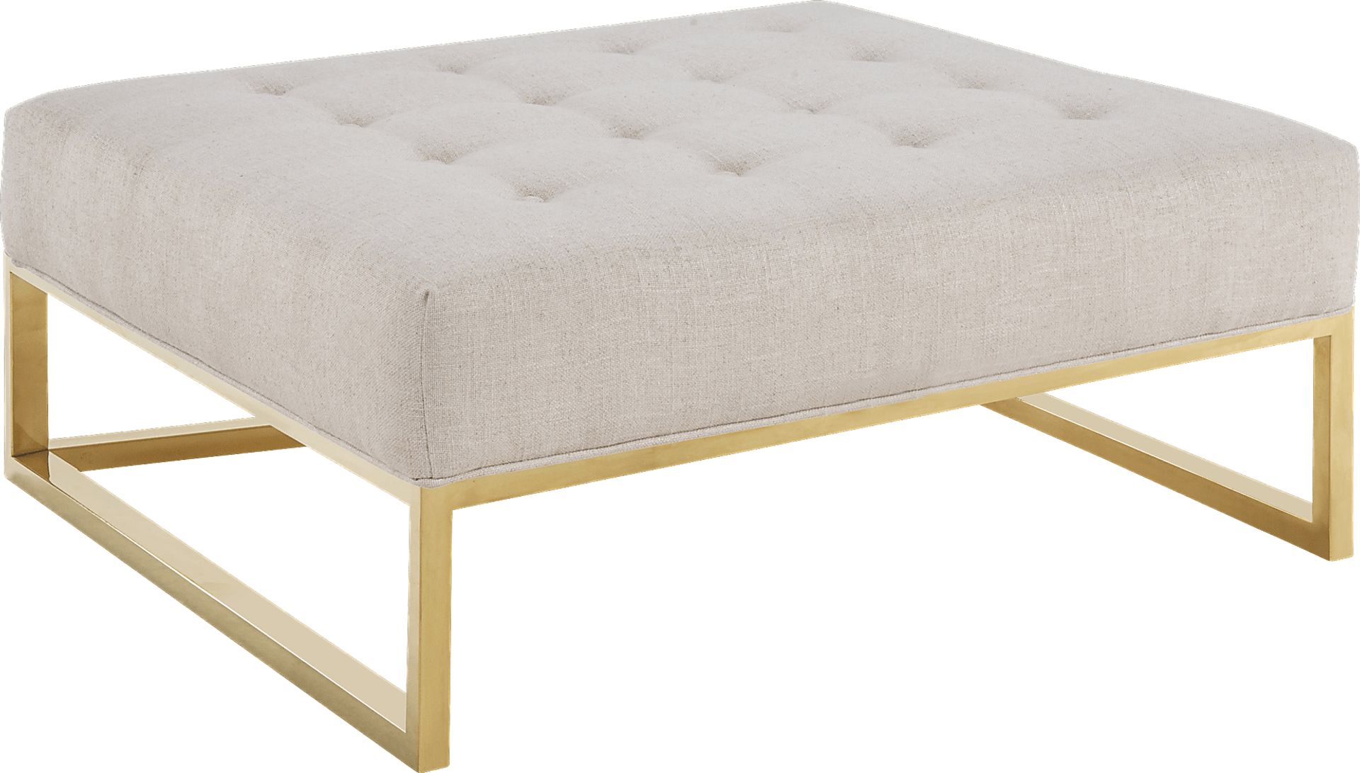 Burgess Beige Ottoman - Image 1