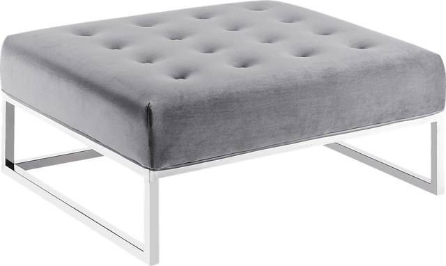 Burgess Gray Ottoman - Thumbnail - Image 1