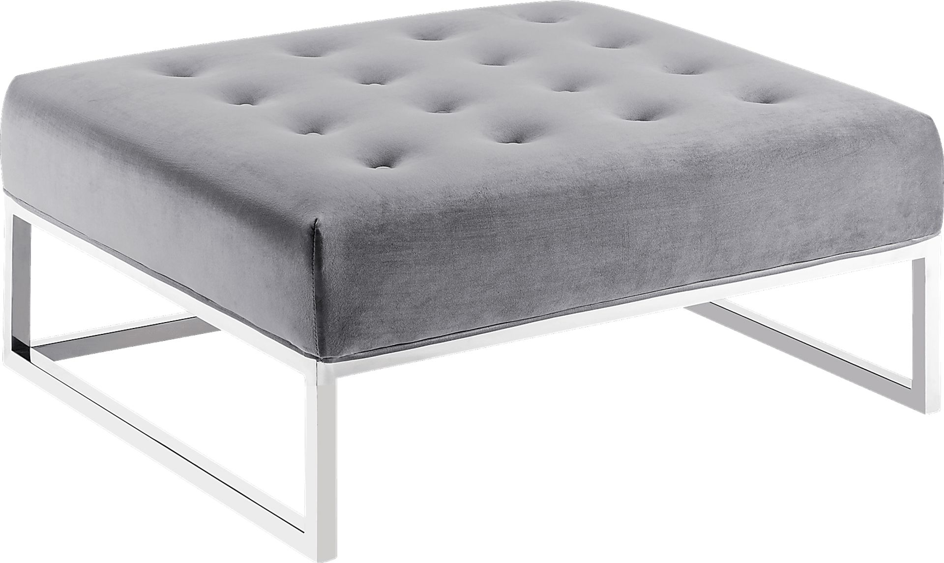 Burgess Gray Ottoman - Image 1