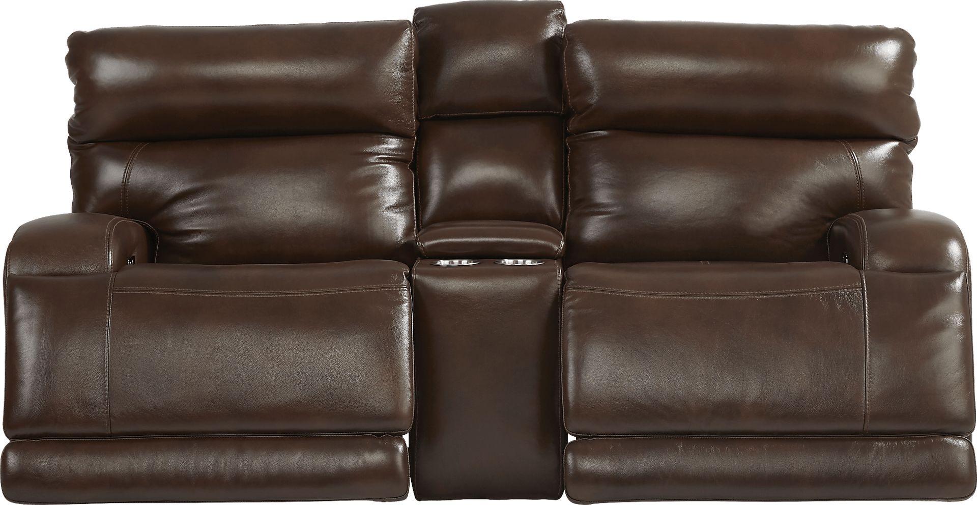 Burgio Brown Leather 5 Pc Reclining Living Room - Image 3