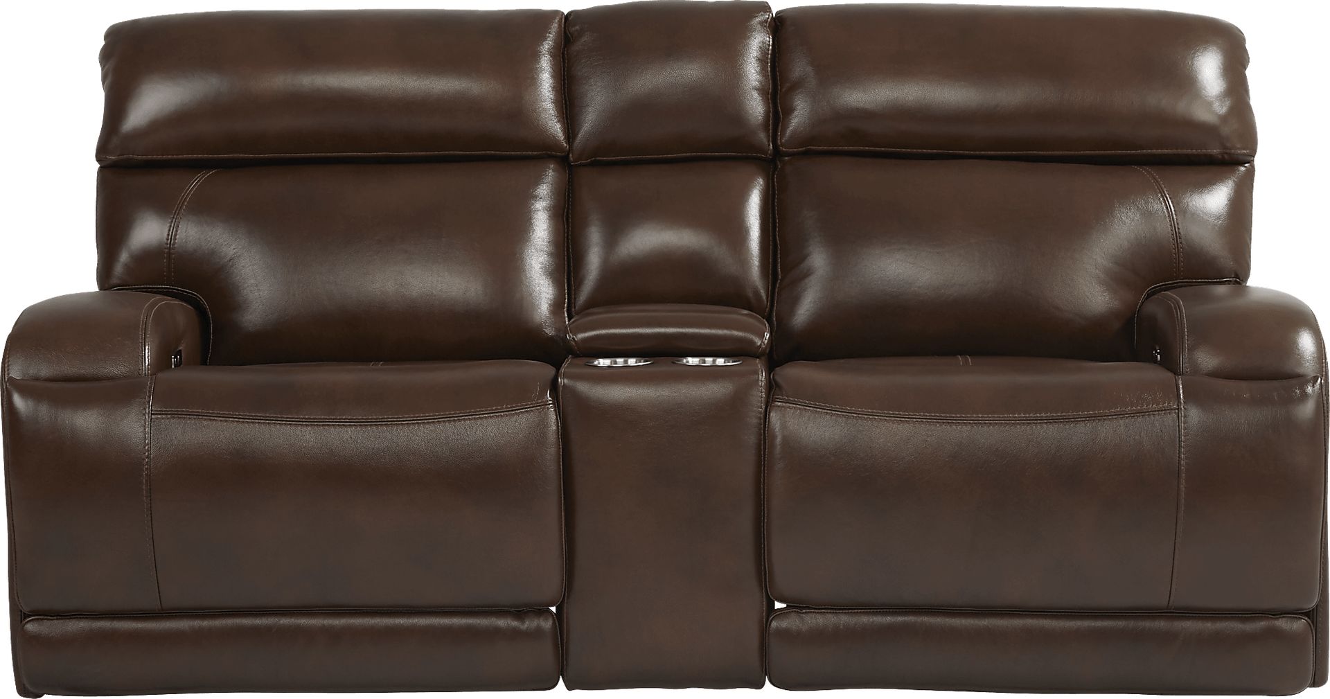 Burgio Brown Leather 5 Pc Reclining Living Room - Image 2