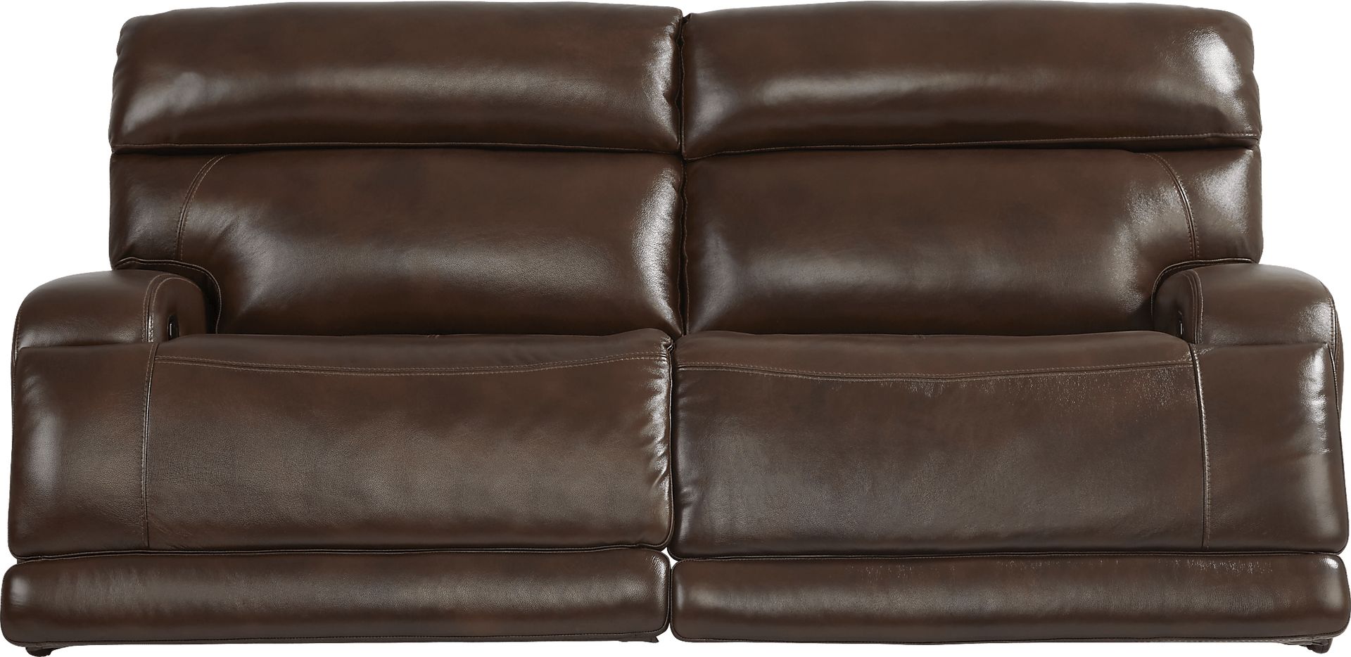 Burgio Brown Leather Dual Power Reclining Sofa - Image 2
