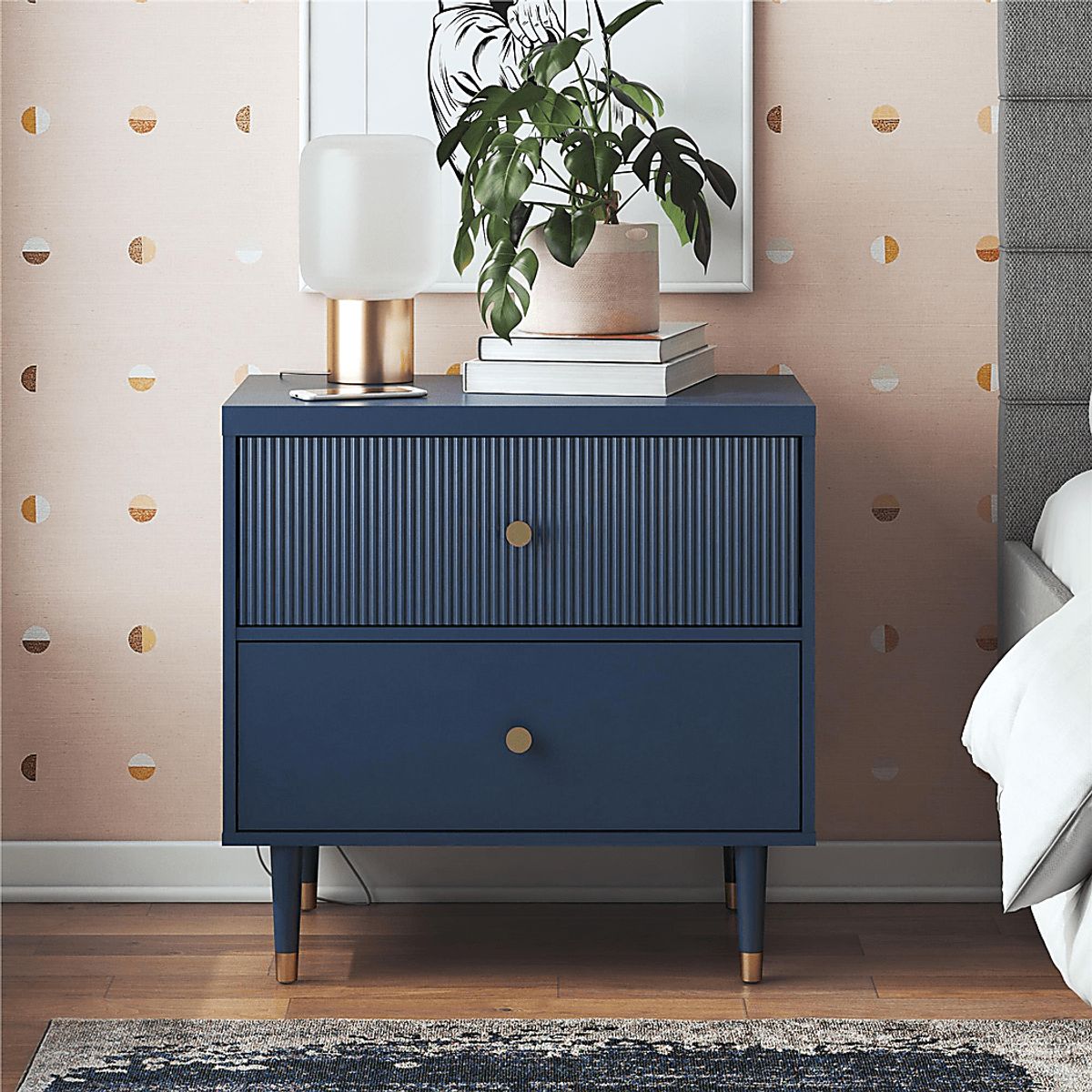 Burieth Navy Colors Nightstand | Rooms to Go