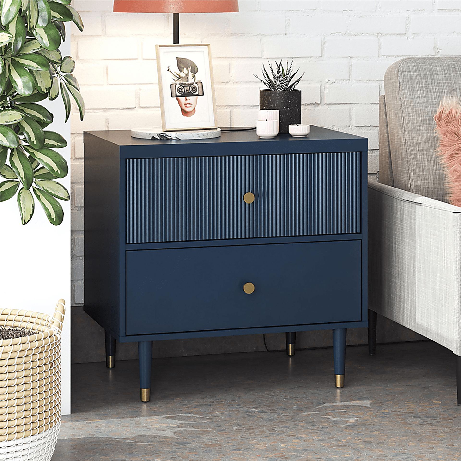 Burieth Navy Nightstand - Image 5