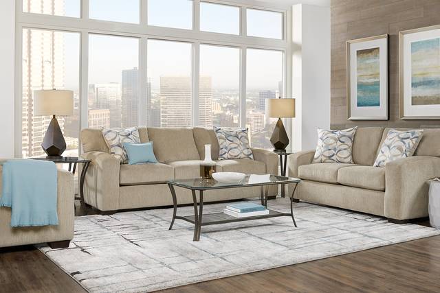 Burke Sandstone 2pc Living Room - Thumbnail - Image 1