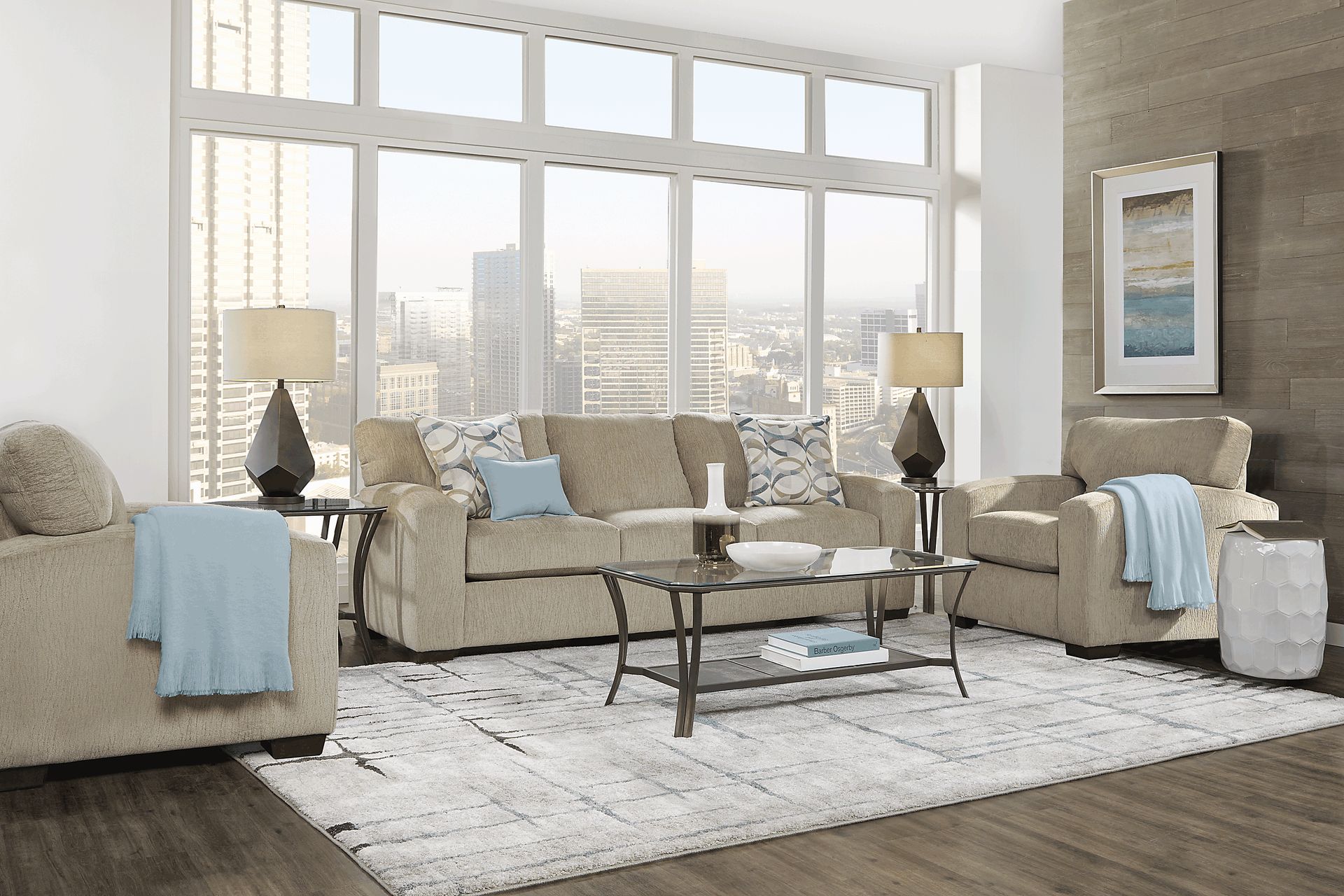 Burke Sandstone 5 Pc Living Room - Image 1