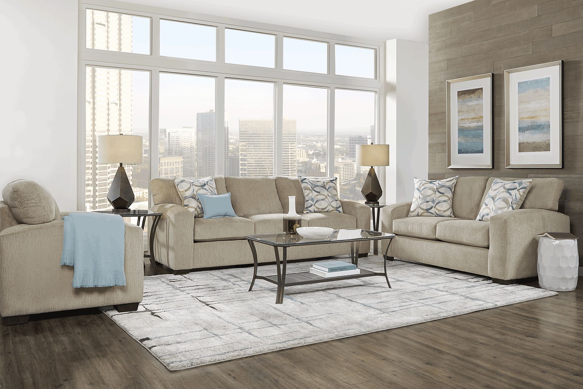 Burke Sandstone 7 Pc Living Room - Image 1