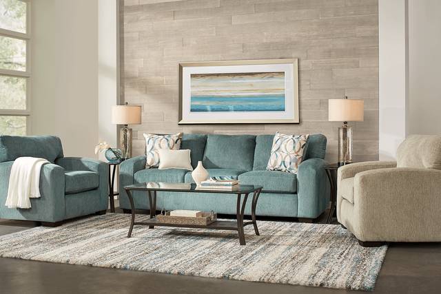 Burke Teal 5 Pc Living Room - Thumbnail - Image 1