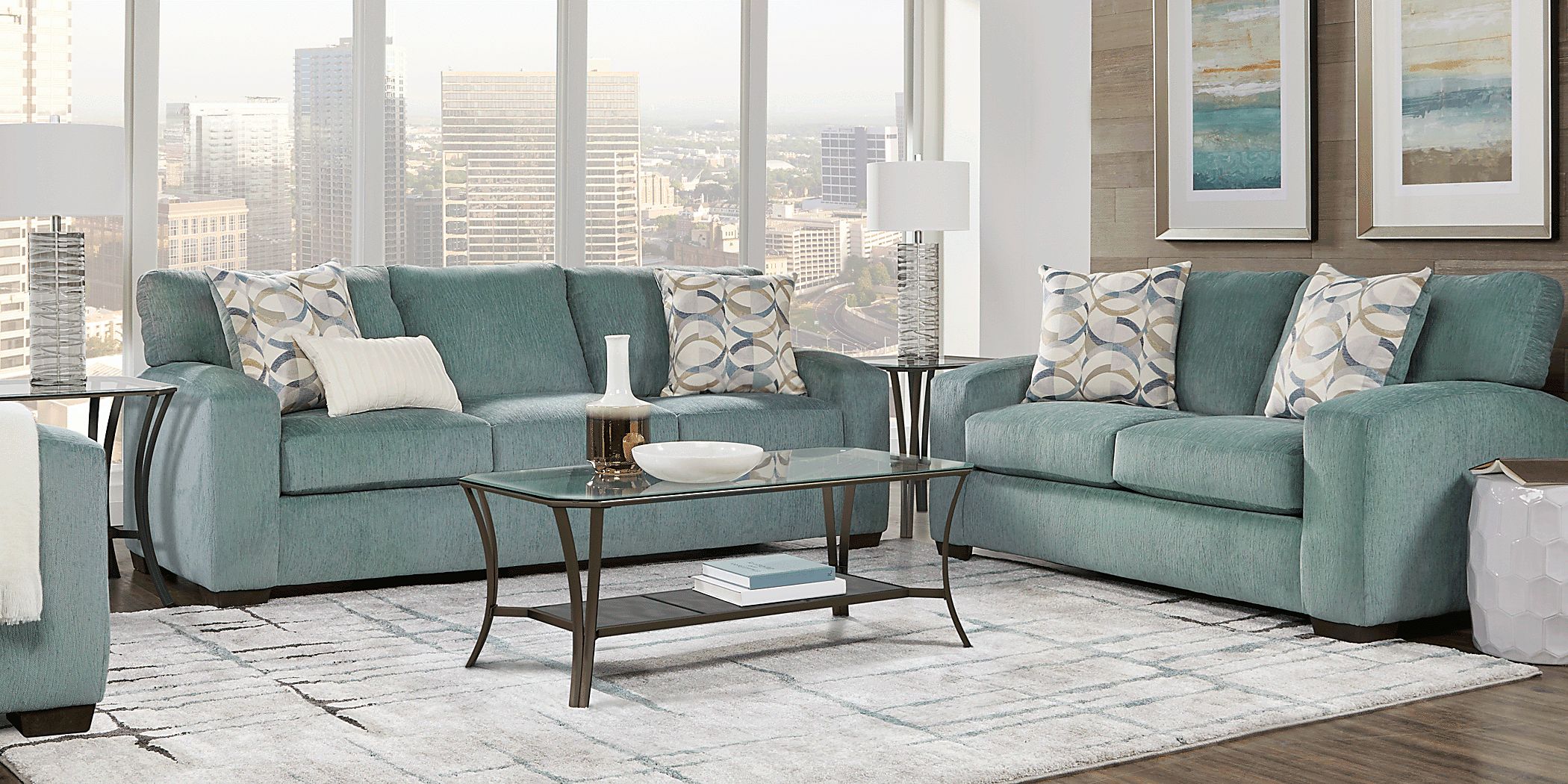 *【希少】T-Rex Room-Mate ティーレックス ルームメイト burke-teal-7-pc-living-room-