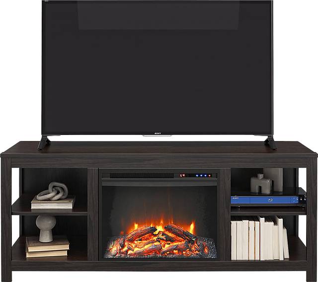 Burkhard Espresso 59 in. Console with Electric Fireplace - Thumbnail - Image 5