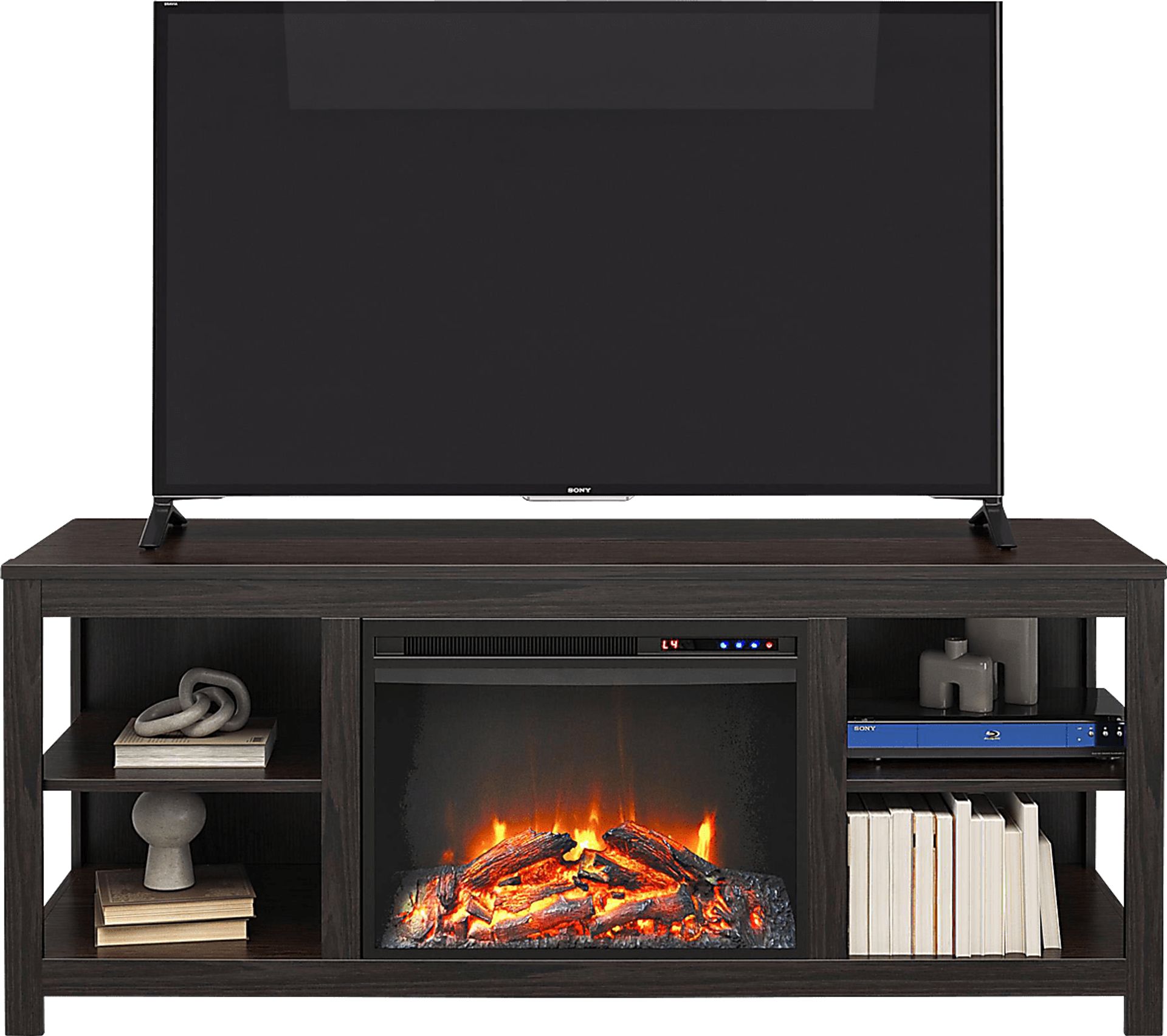 Burkhard Espresso 59 in. Console with Electric Fireplace - Image 5