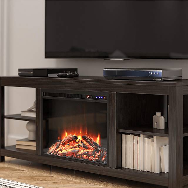 Burkhard Espresso 59 in. Console with Electric Fireplace - Thumbnail - Image 9