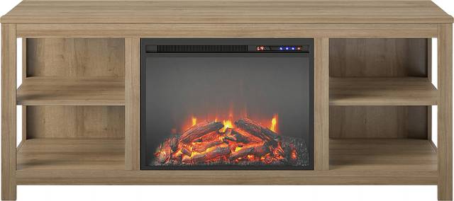 Burkhard Oak 59 in. Console with Electric Fireplace - Thumbnail - Image 3