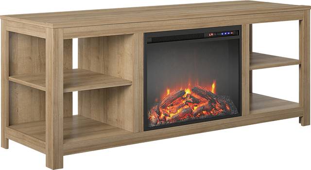 Burkhard Oak 59 in. Console with Electric Fireplace - Thumbnail - Image 1