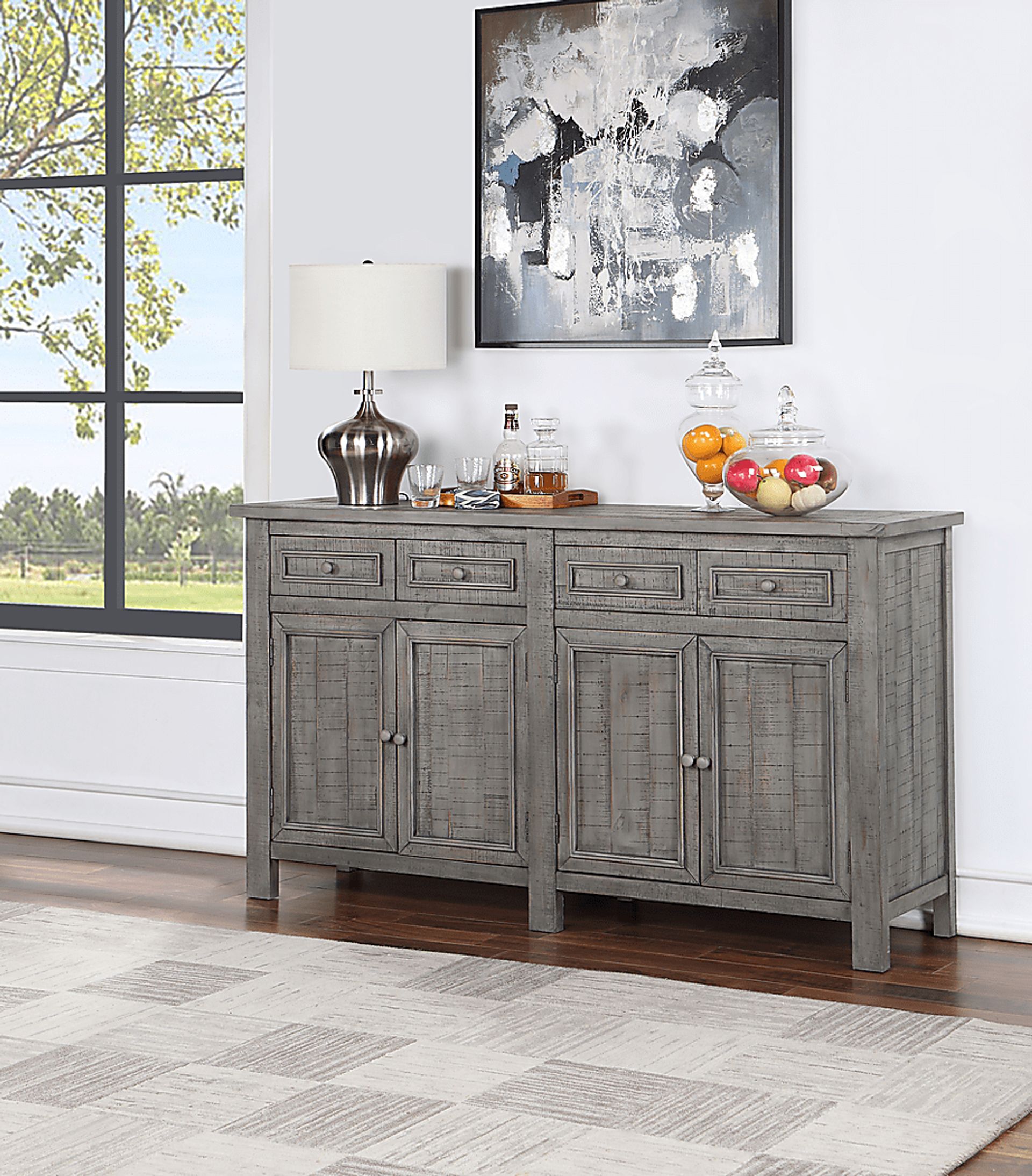 Burkwood Gray Credenza - Image 2
