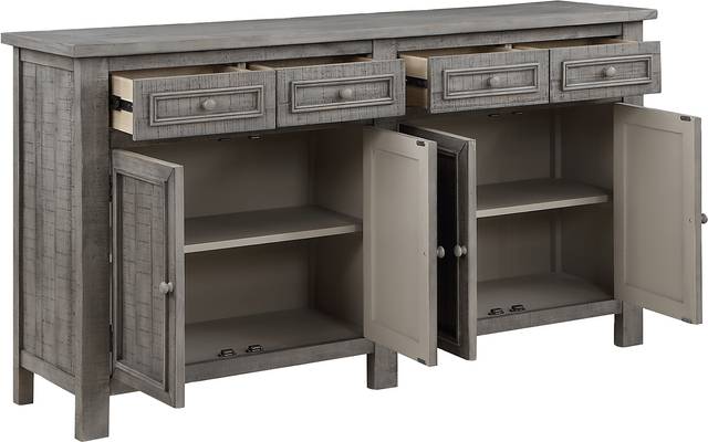 Burkwood Gray Credenza - Thumbnail - Image 4
