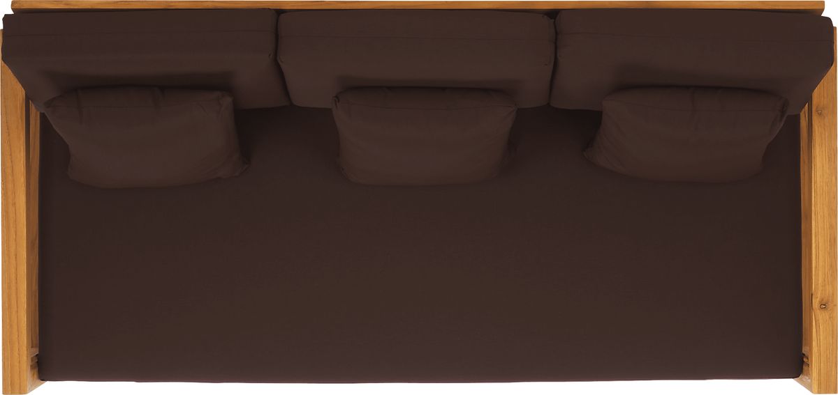 Burling Cay Teak Dark Wood Brown Outdoor Sofa | Rooms to Go