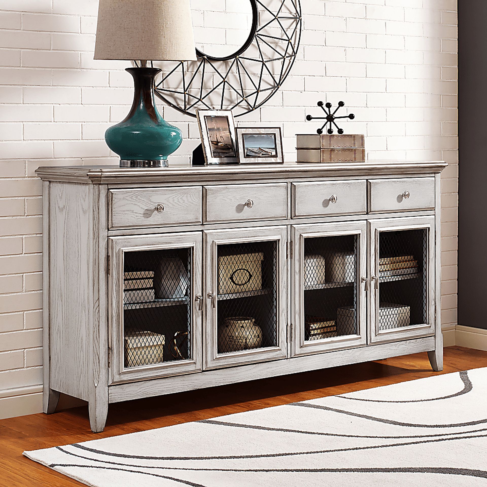 Burlwood Blue Credenza - Image 6