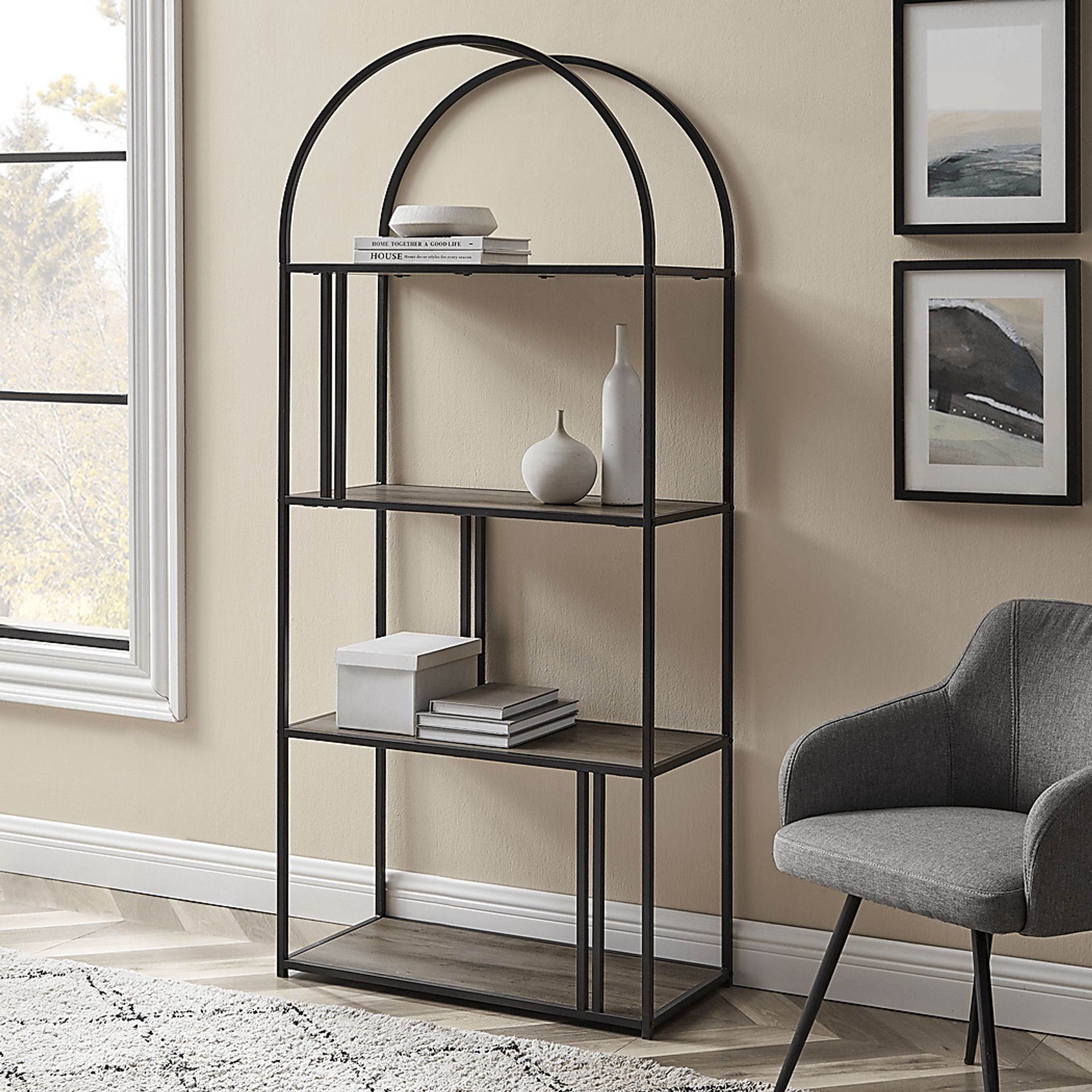 Burlywood Gray Bookcase - Image 2