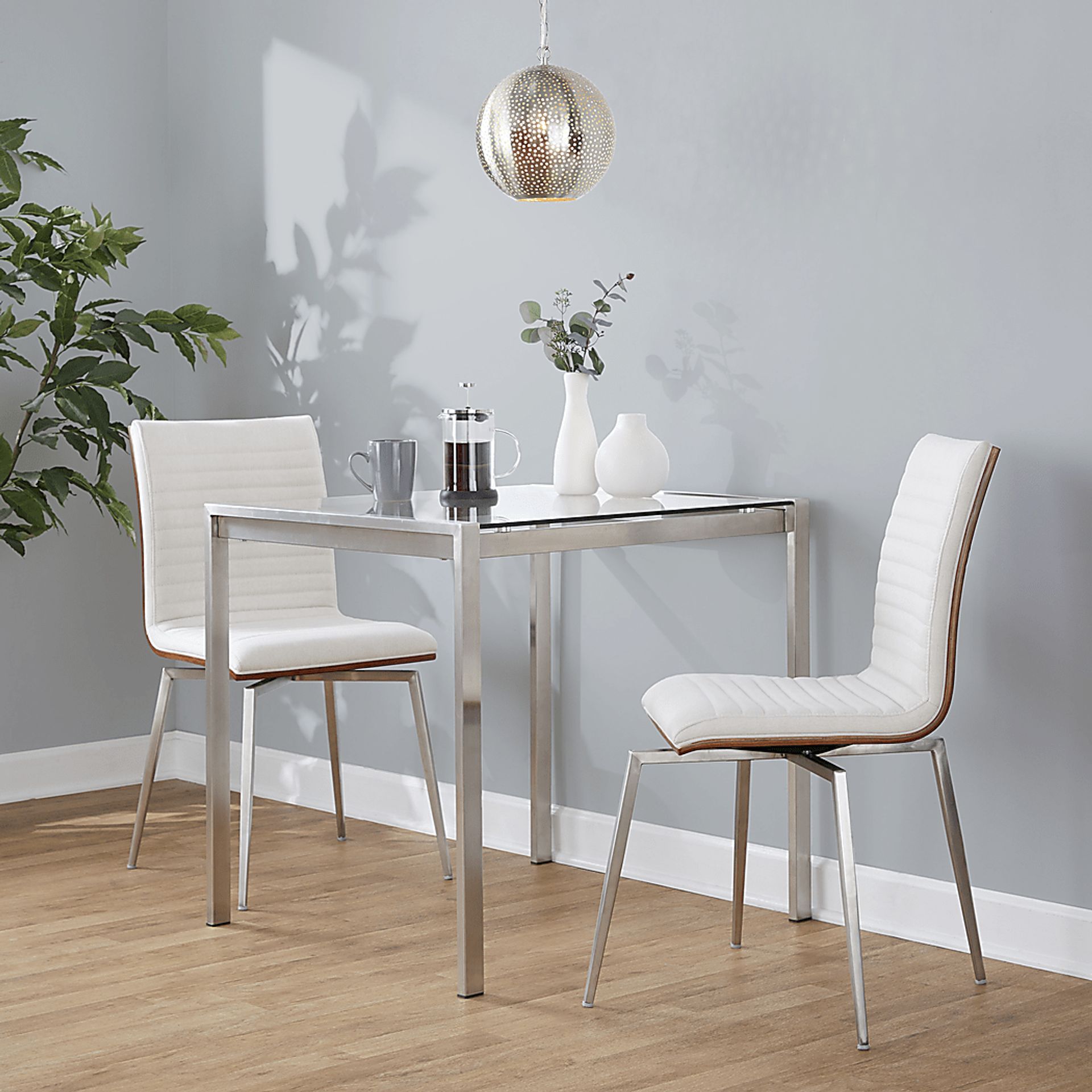 Burnsfield Cream Swivel Side Chair, Set of 2 - Image 2