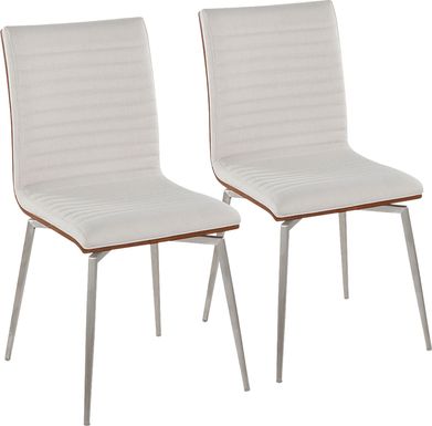 Burnsfield Cream Swivel Side Chair, Set of 2