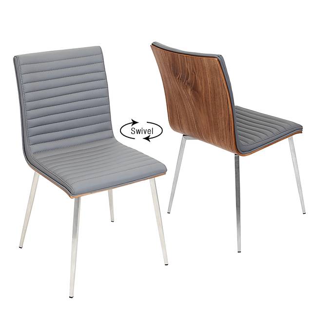 Burnsfield Gray Swivel Side Chair, Set of 2 - Thumbnail - Image 2