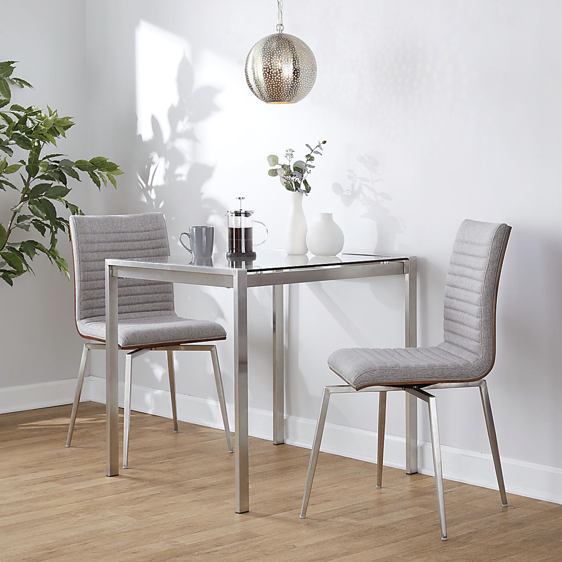 Burnsfield Light Gray Swivel Side Chair, Set of 2 - Image 2