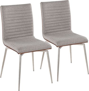 Burnsfield Light Gray Swivel Side Chair, Set of 2