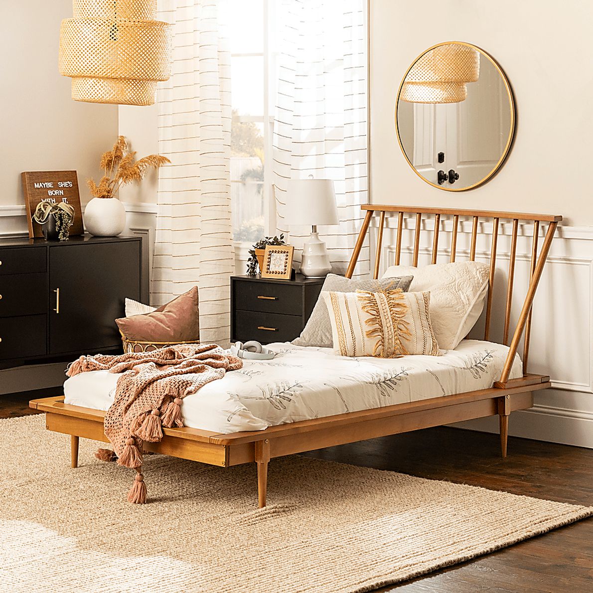 Burnsley Brown Twin Bed