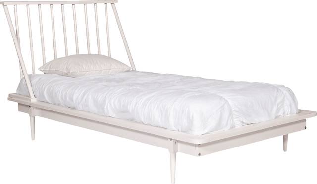 Burnsley White Twin Bed - Thumbnail - Image 1