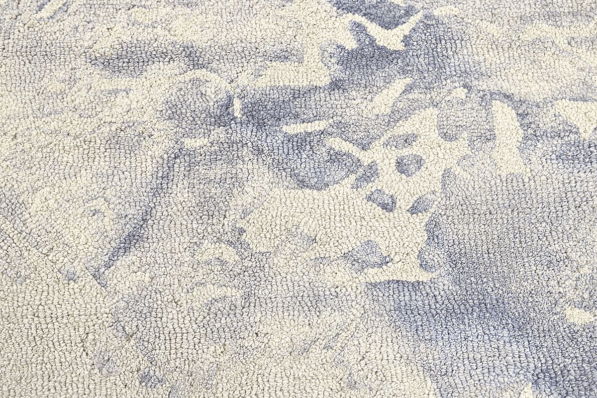 Burr Blue Wool Fabric Rug | Rooms to Go