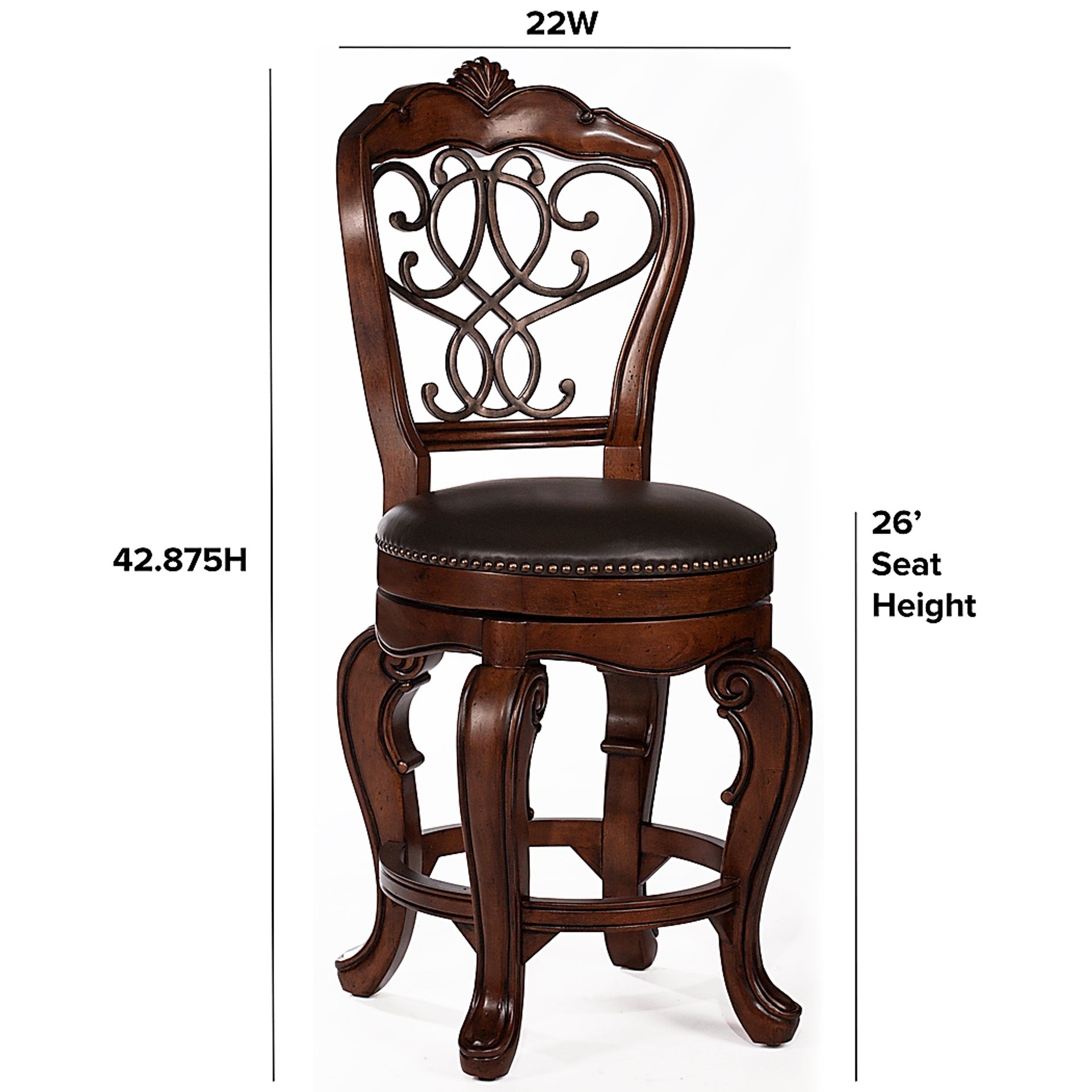 Burrell Brown Counter Height Stool - Image 2