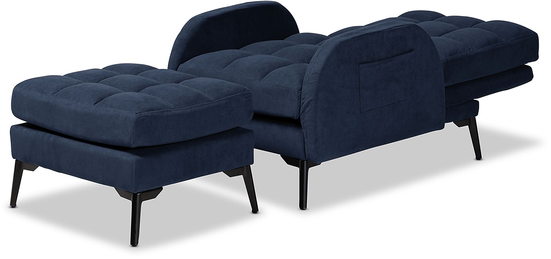 Burroaks Navy Accent Chair and Ottoman - Image 2