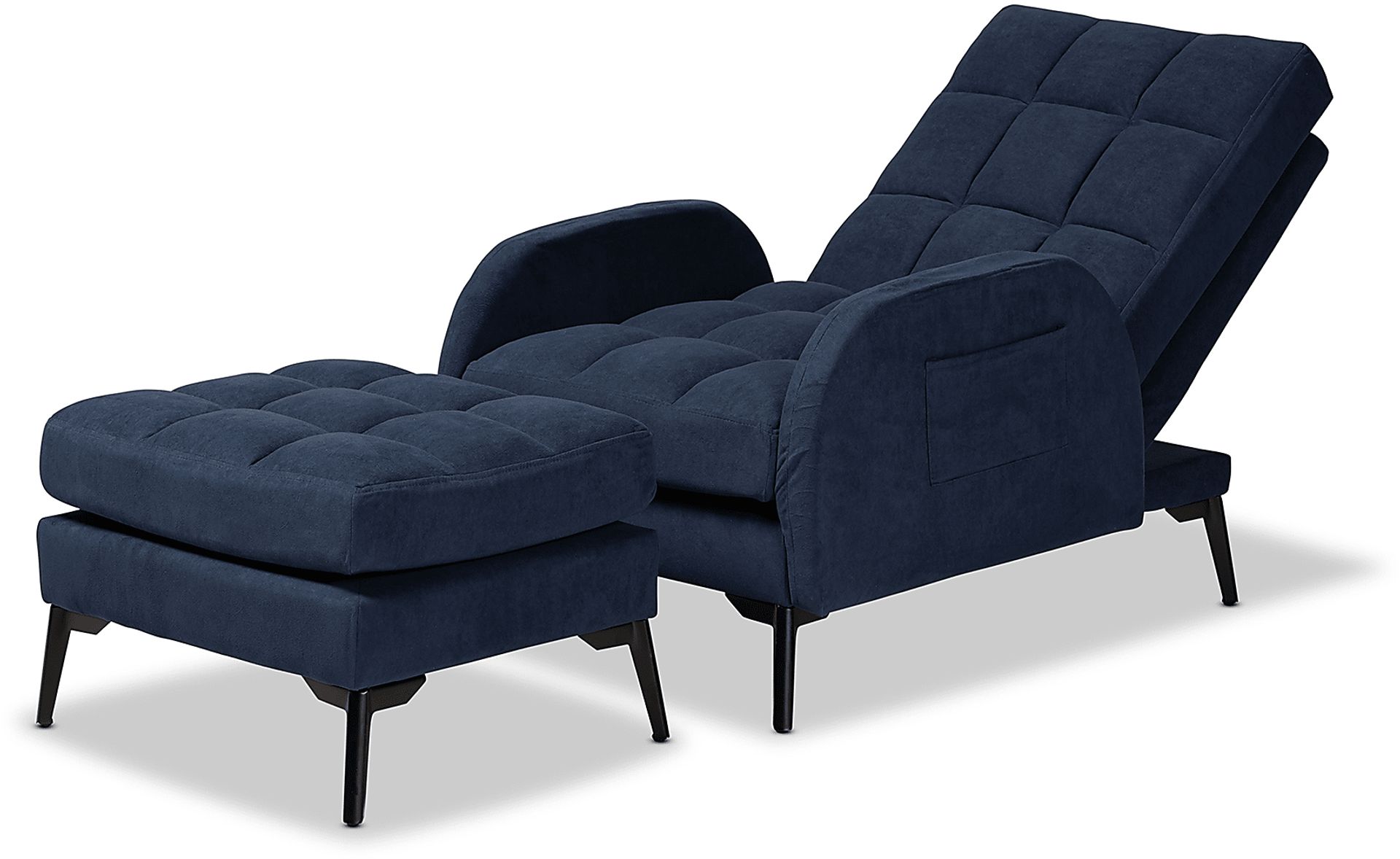 Burroaks Navy Accent Chair and Ottoman - Image 3