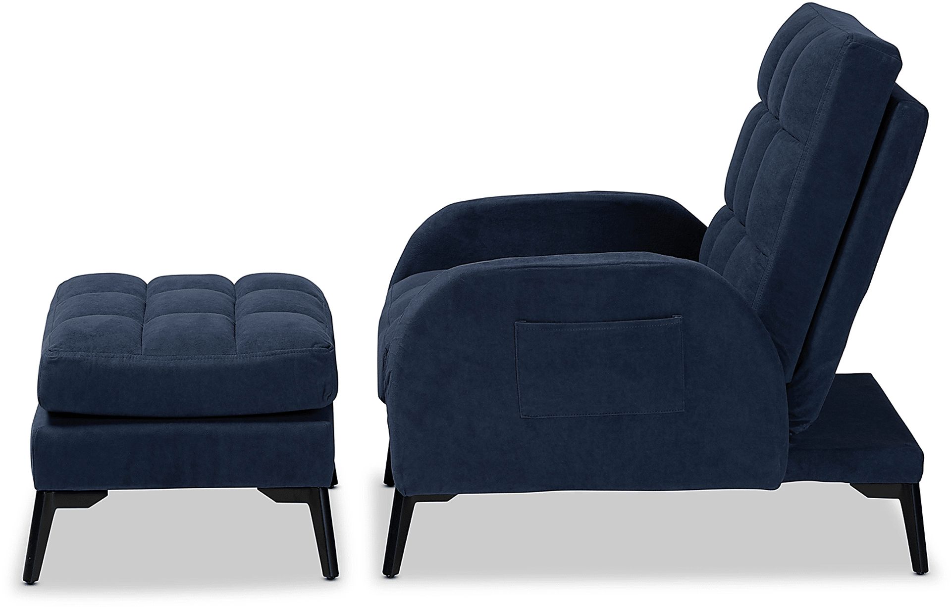 Burroaks Navy Accent Chair and Ottoman - Image 4