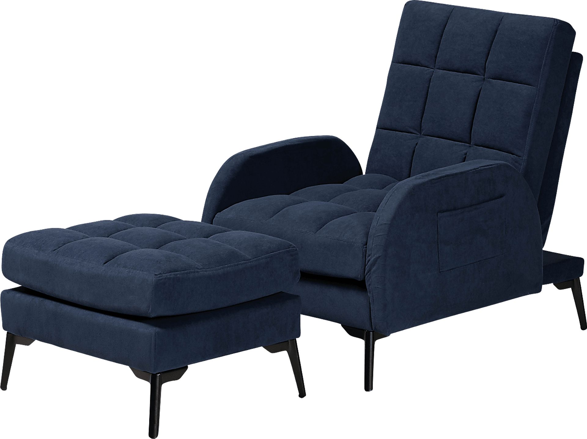 Burroaks Navy Accent Chair and Ottoman - Image 1