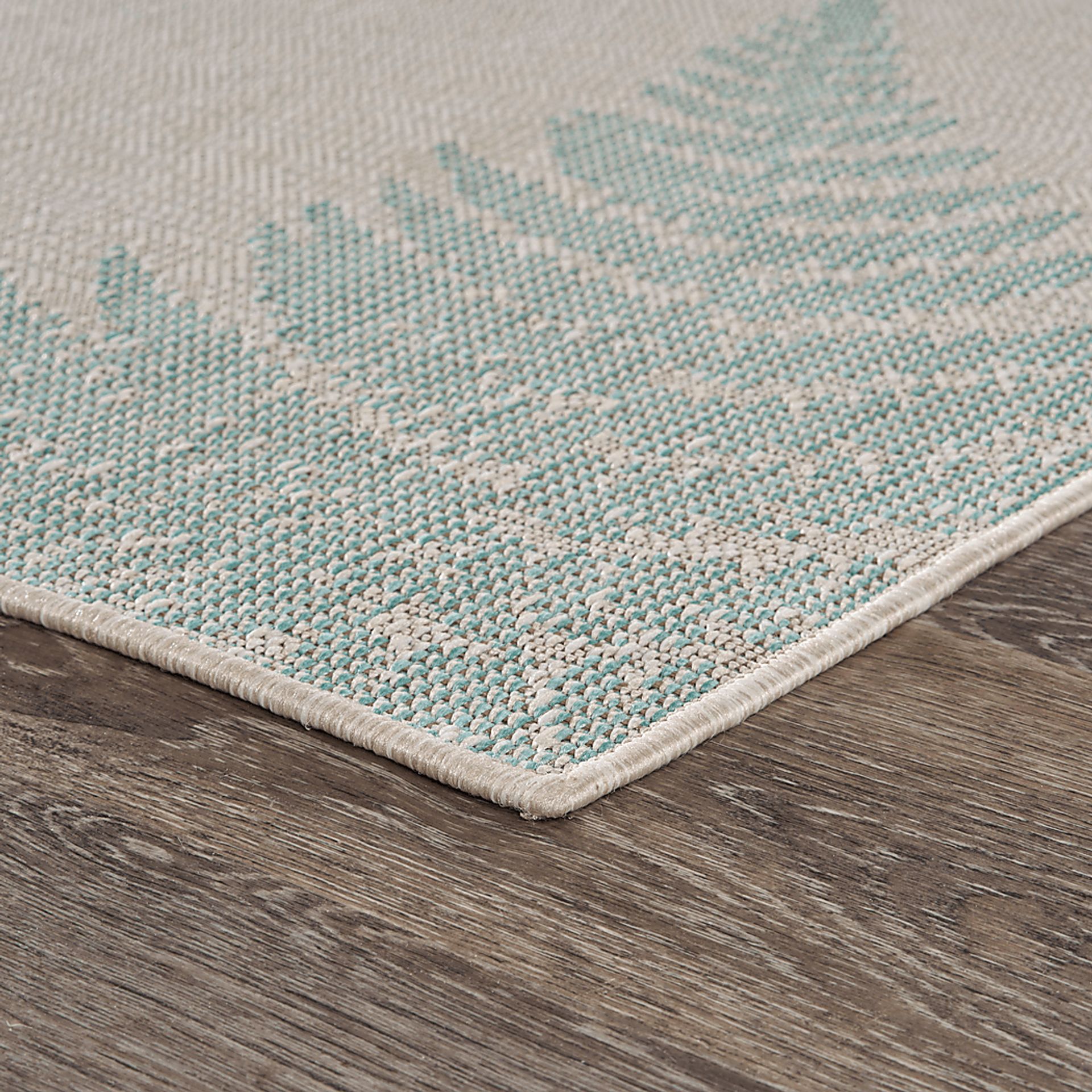 Burswin Teal,Cream 7'10 x 9'10 Indoor,Outdoor Rug - Image 5