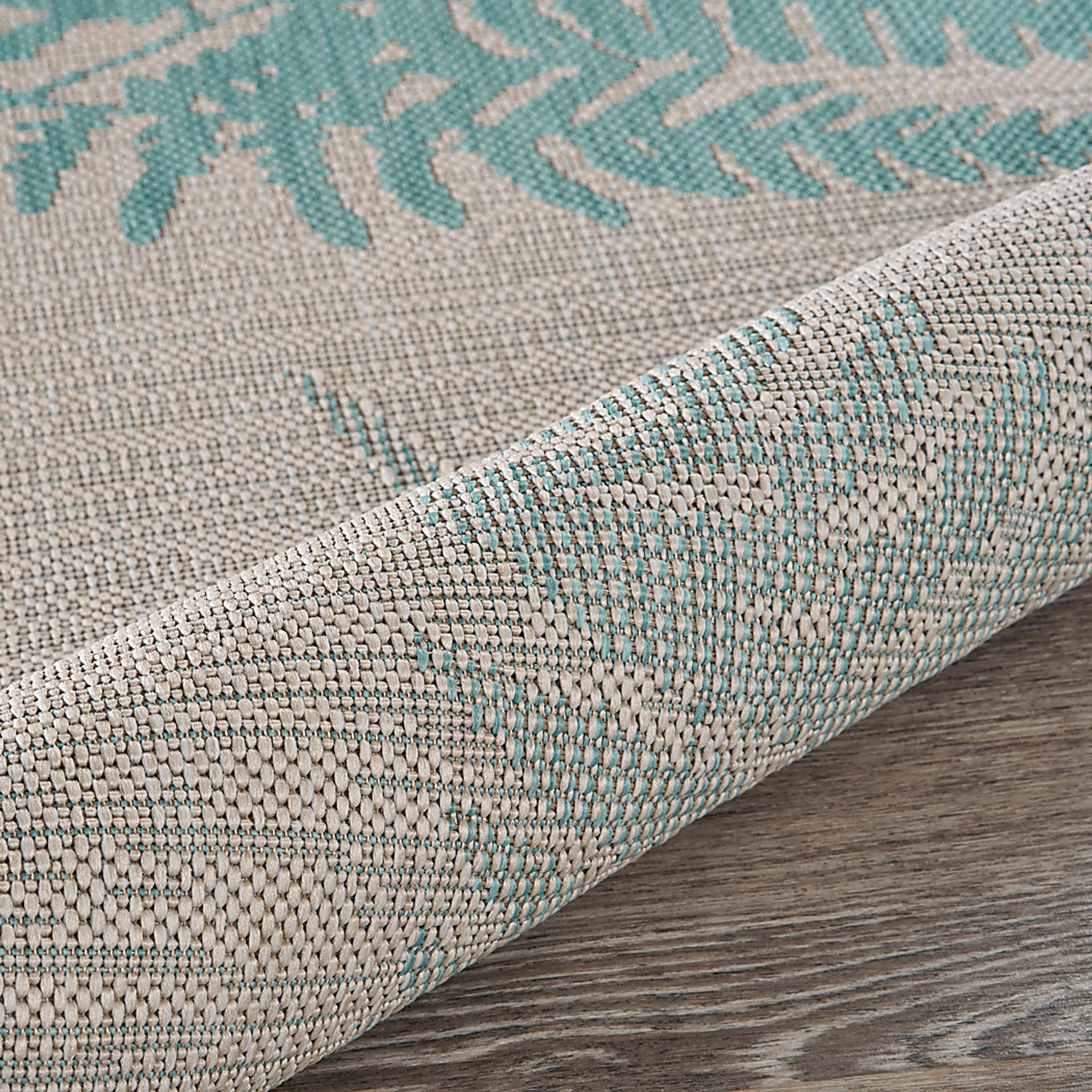 Burswin Teal,Cream 7'10 x 9'10 Indoor,Outdoor Rug - Image 7