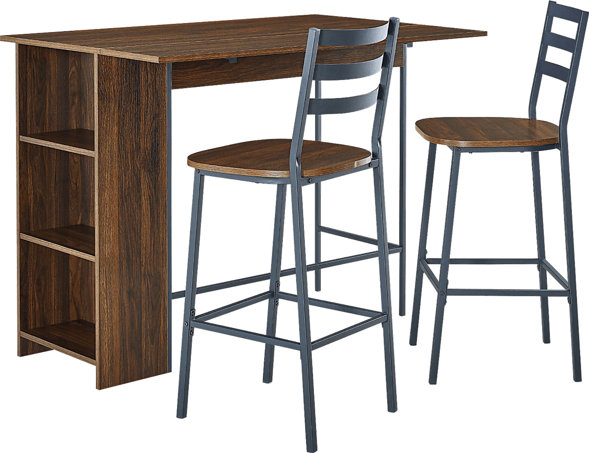 Burton Street Walnut 3 Pc Counter Height Table Set - Image 1