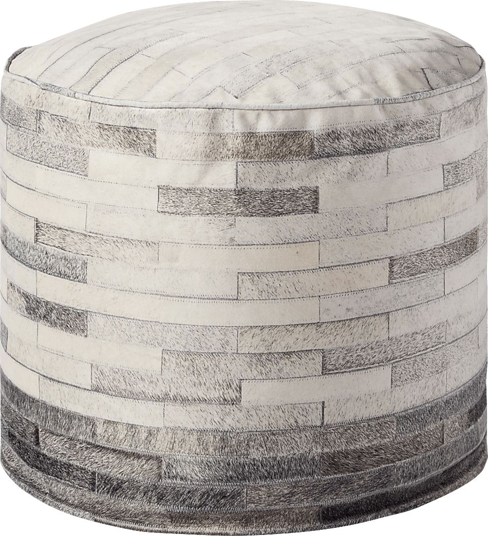 Burvan Gray Pouf