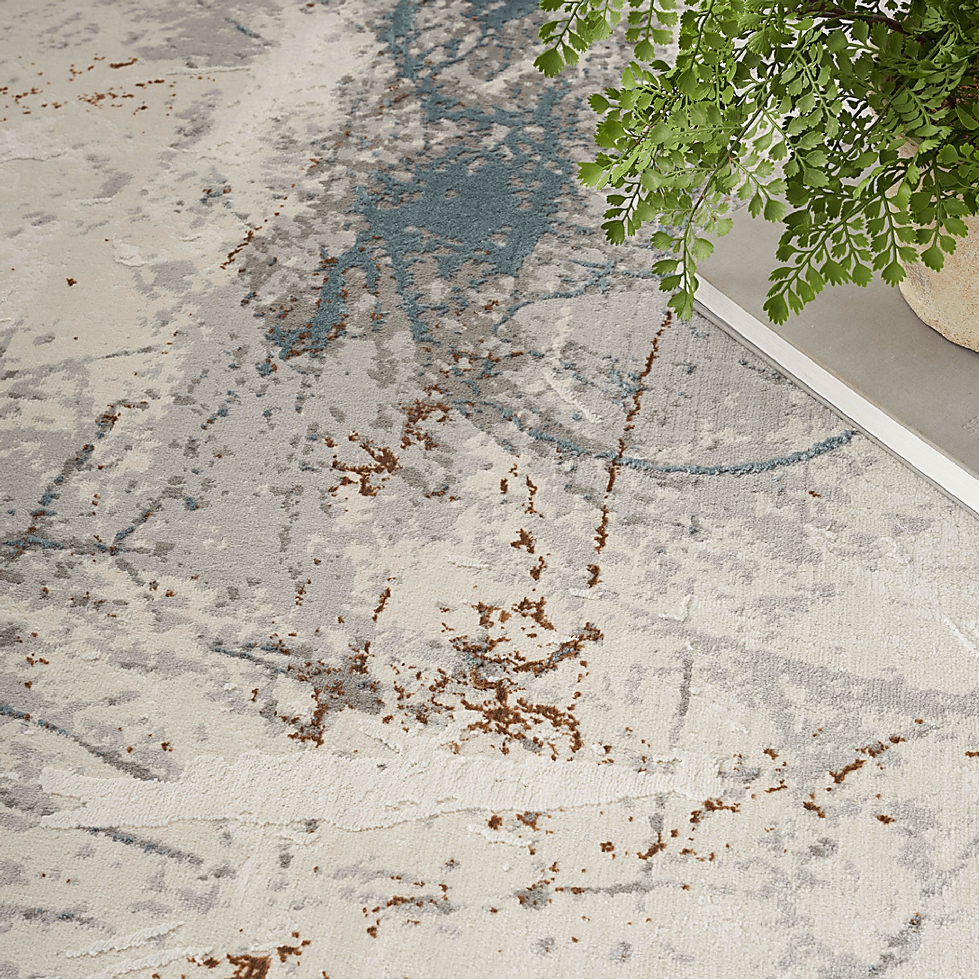 Burvern Cream/Blue 7'10 x 9'10 Rug - Image 3