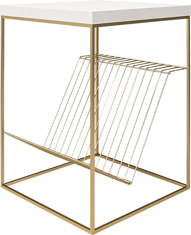 Bushey White End Table - Thumbnail - Image 1