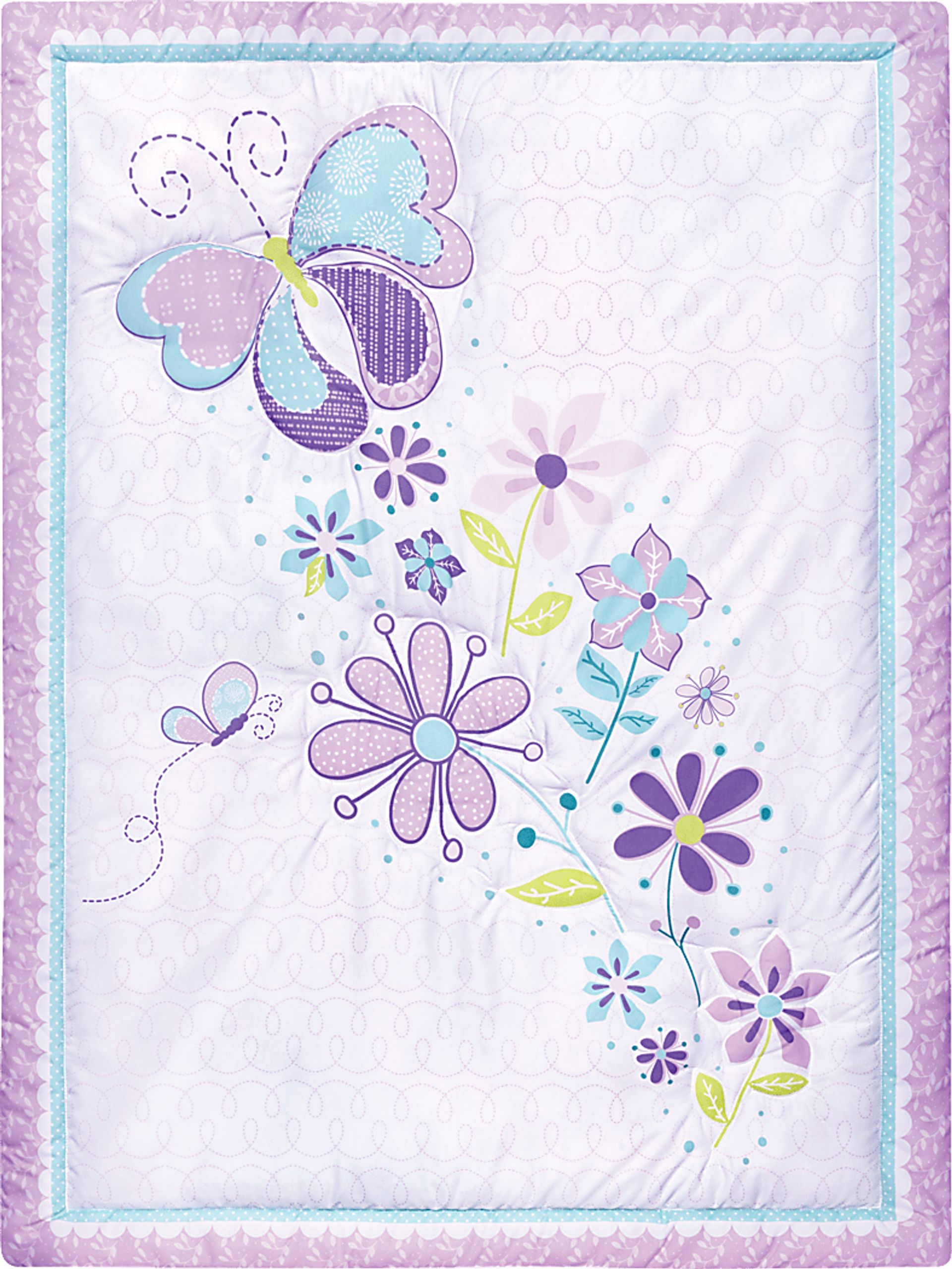 Butterfly Murmurs Purple 4 Pc Baby Bedding Set - Image 8